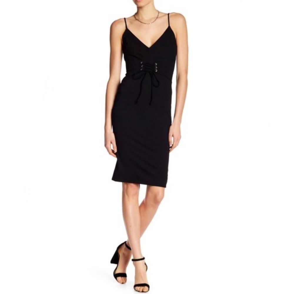 Waist Lace- Up Midi Bodycon Dress
